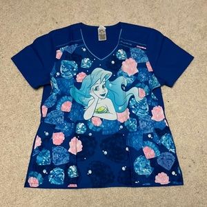 Little Mermaid Scrub Top